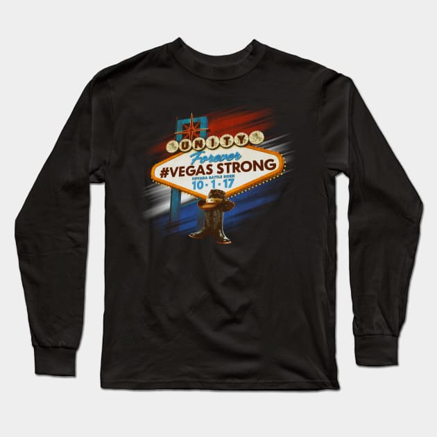 Forever Vegas Strong Grunge Long Sleeve T-Shirt by dmlofton702